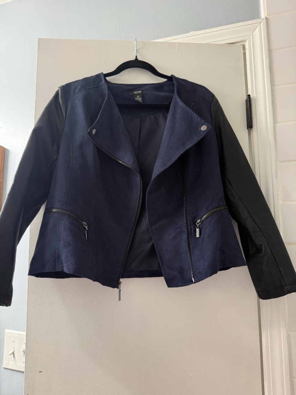 Petite BLUE Faux Suede Jacket – Size PM